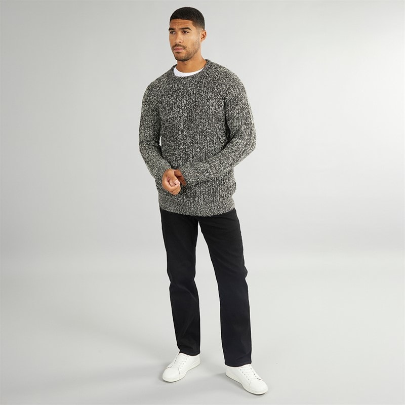 French Connection Mens Space Triple Twist Jumper Black/Barley - Image 3