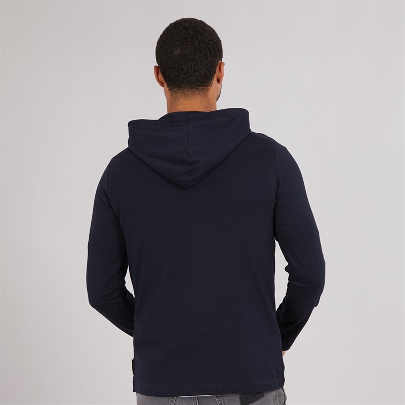 French Connection Mens Crown Long Sleeve Hooded Top Marine - Image 2