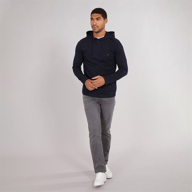 French Connection Mens Crown Long Sleeve Hooded Top Marine - Image 4
