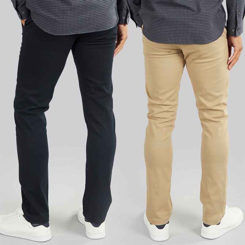 French Connection Mens Two Pack Chinos Marine/Stone - Image 2