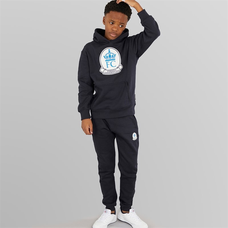 French Connection Boys Dalps Hoodie And Joggers Tracksuit Marine - Image 1
