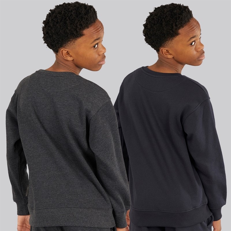 French Connection Boys Admiral Two Pack Sweatshirts Marine/Charcoal - Image 2