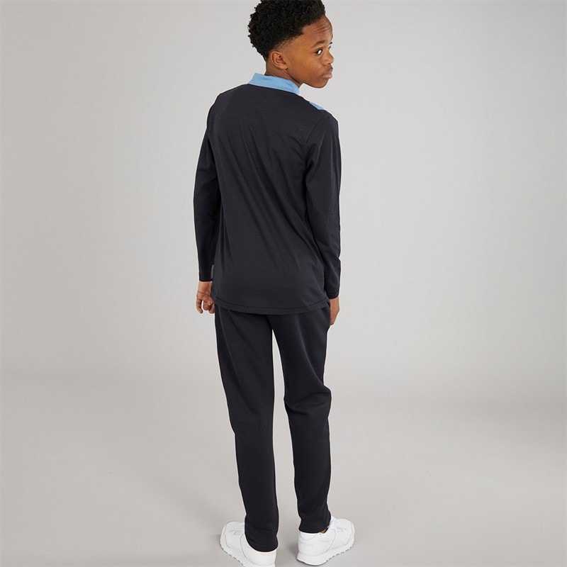 French Connection Boys Court Zip Polo Shirt and Joggers Set Marine/Mid Blue - Image 2
