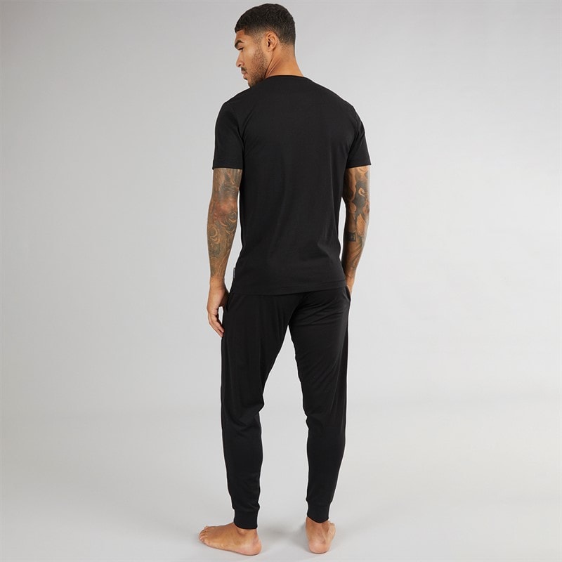 French Connection Mens FC Joggers And T-Shirt Lounge Set Black - Image 2