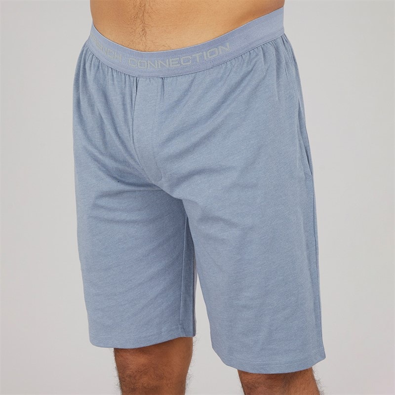 French Connection Mens FC Shorts And Crew Co-Ord Light Blue Melange - Image 3
