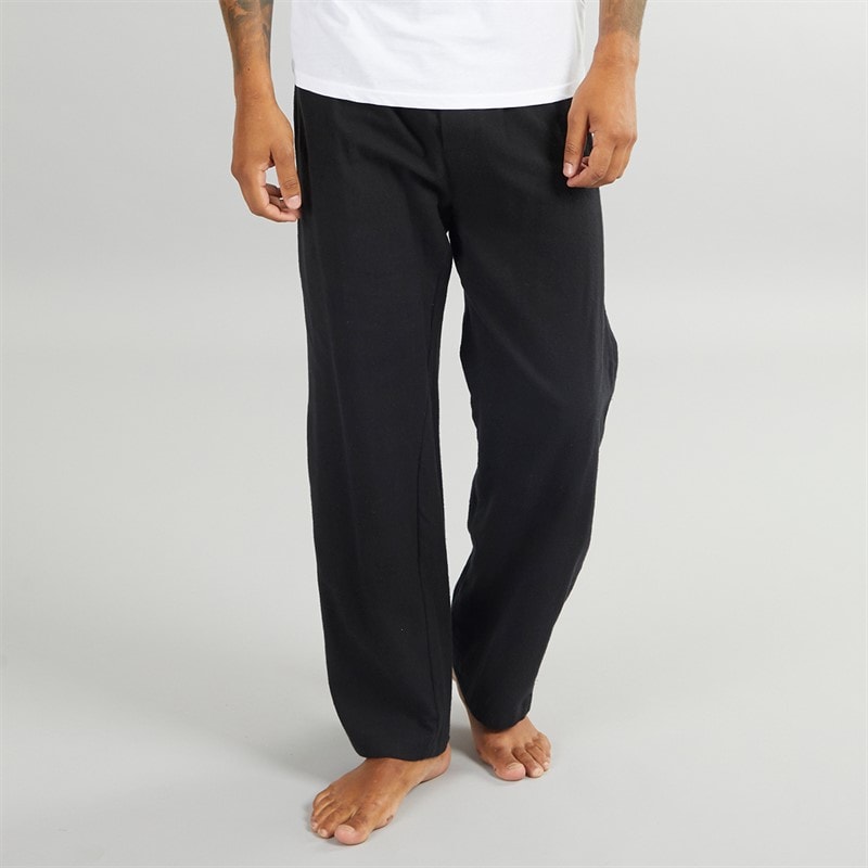 French Connection Mens FCUK Plain Flannel Pants Black - Image 1