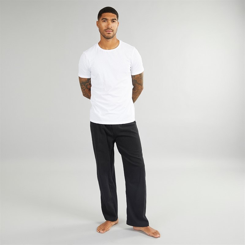 French Connection Mens FCUK Plain Flannel Pants Black - Image 4