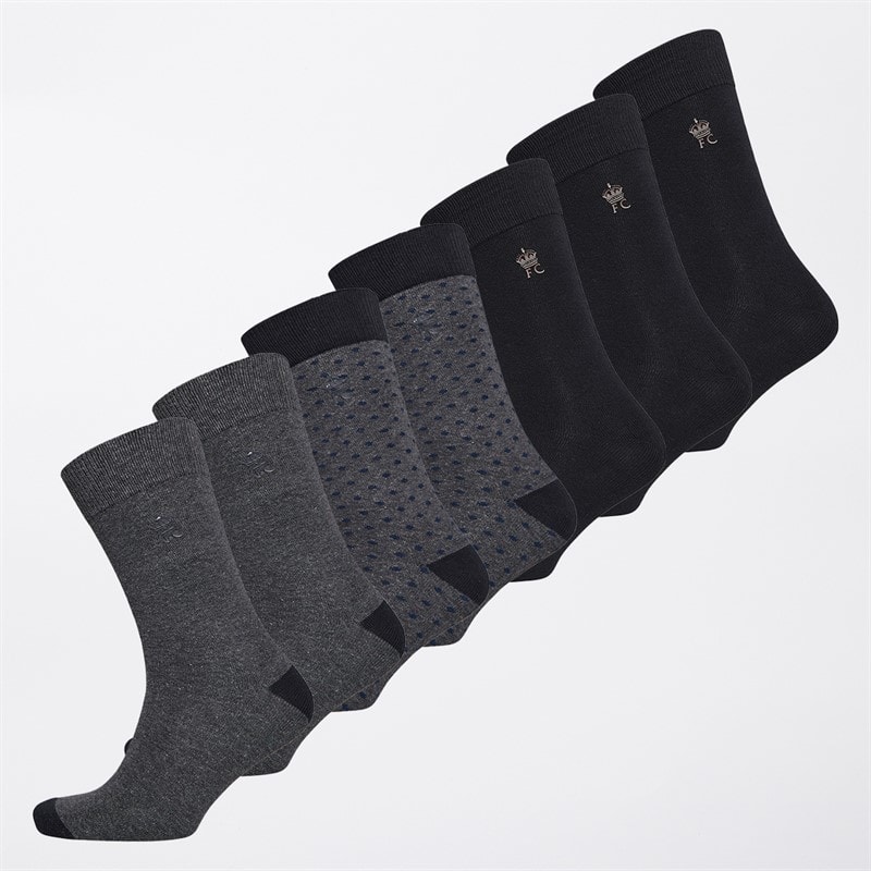 French Connection Mens FC Seven Pack Dot Socks FC8 Marine/Charcoal Mel Fc8 Marine/Marine/Marine/Charcoal Melange/Charcoal Melange/Charcoal Melange/Charcoal Melange