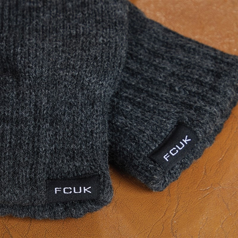 French Connection Mens Touchscreen Gloves Charcoal - Image 3