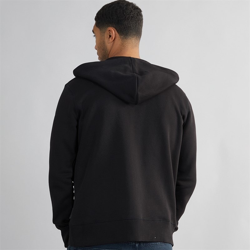 French Connection Mens Zip Hoodie Black/Gunmetal - Image 2
