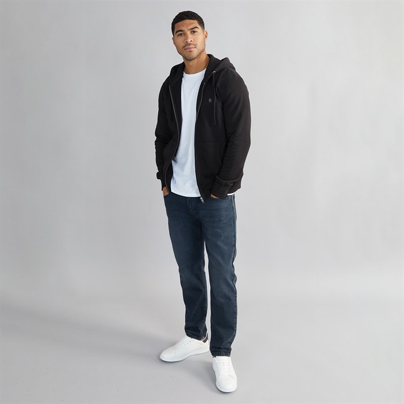 French Connection Mens Zip Hoodie Black/Gunmetal - Image 4