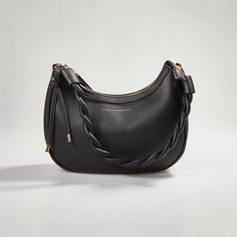 French Connection Womens Plaited Shoulder Bag Black - Image 2