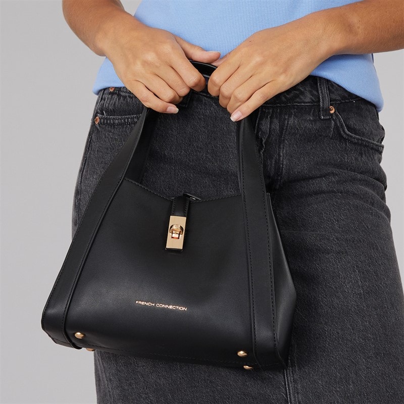 French Connection Womens Lock Bag Black