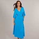 French Connection Womens Wrap Angel L Dress Bright Blue