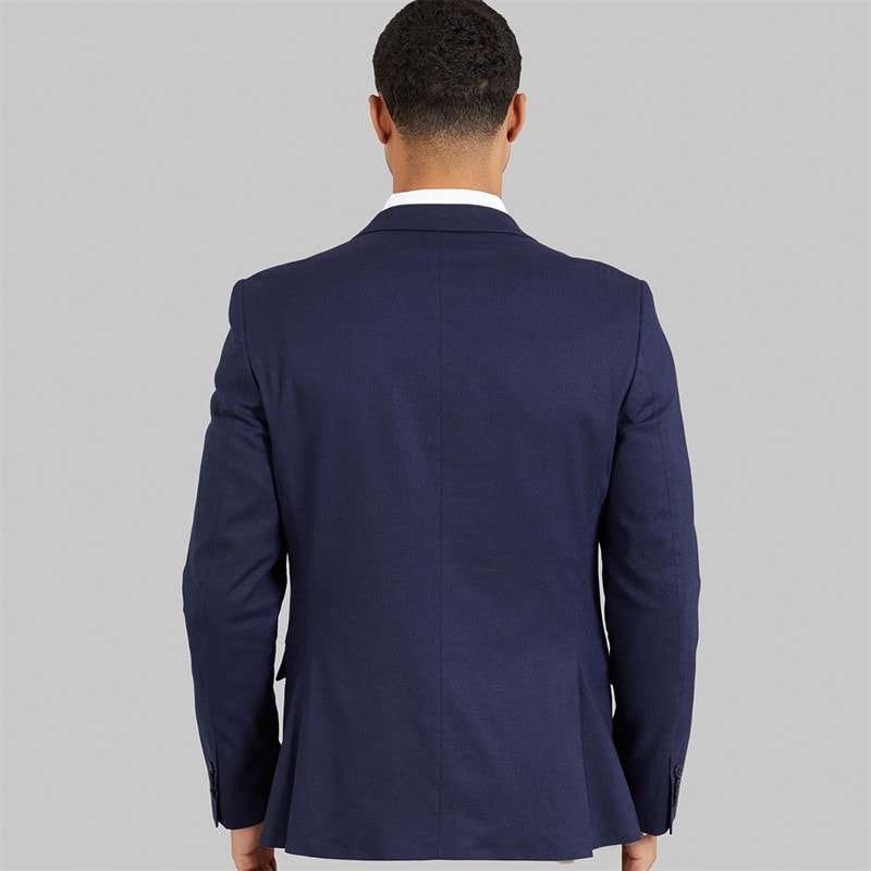 French Connection Mens Linen Blazer Marine - Image 2