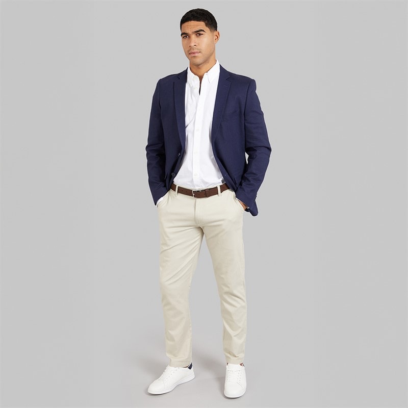 French Connection Mens Linen Blazer Marine - Image 4