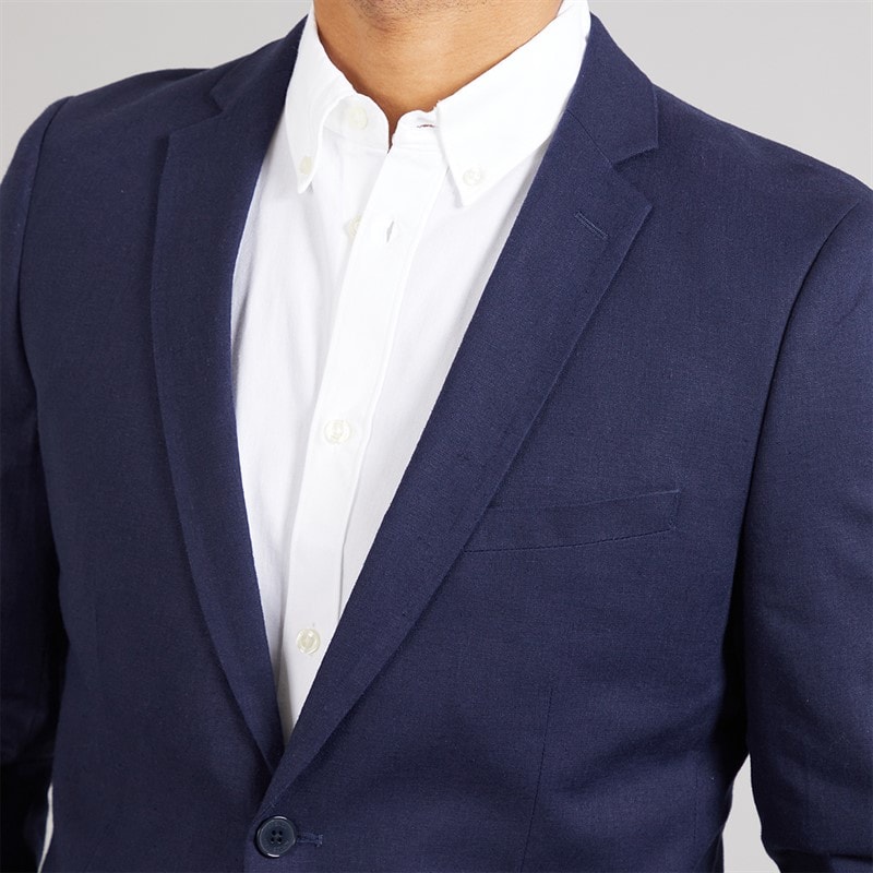 French Connection Mens Linen Blazer Marine - Image 5