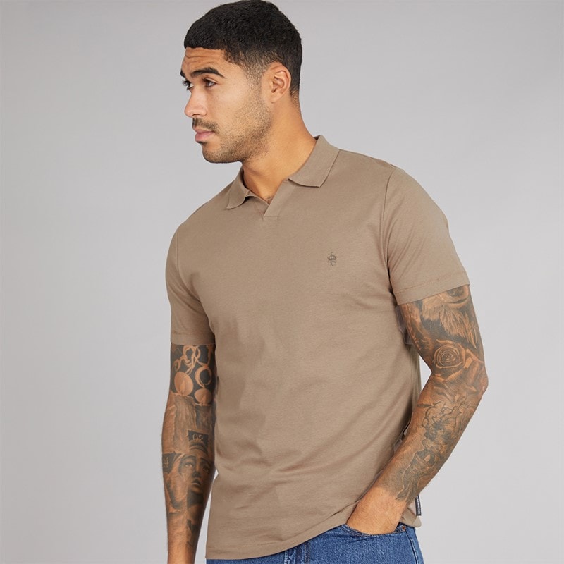 French Connection Mens Trophy Polo Shirt Mink - Image 1