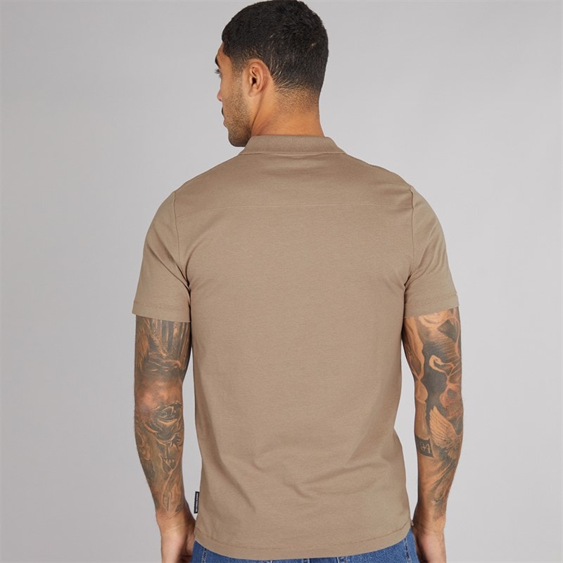 French Connection Mens Trophy Polo Shirt Mink - Image 2