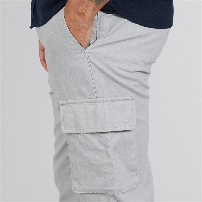 French Connection Mens Linen Cargos Light Grey - Image 3