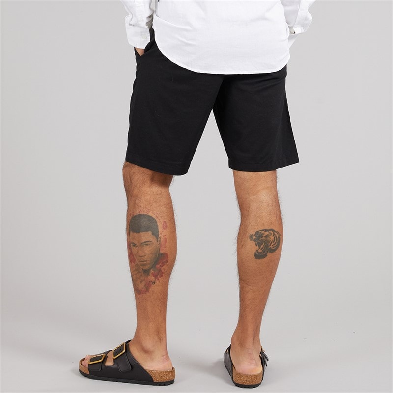 French Connection Mens Drawstring Linen Shorts Black - Image 2