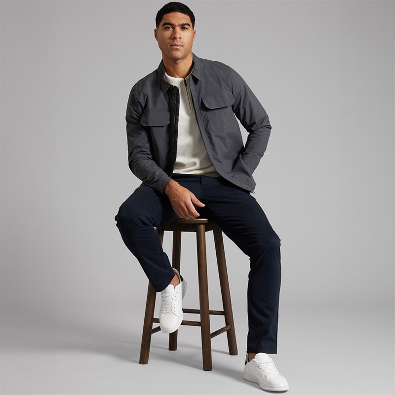 French Connection Mens Tech Overshirt Charcoal - Image 4