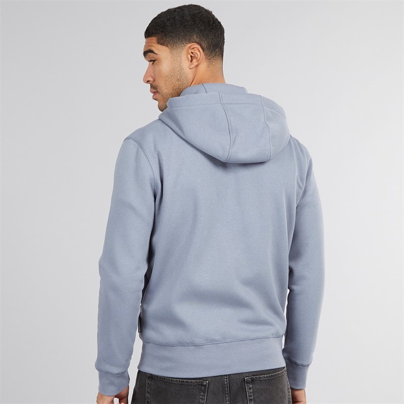 French Connection Mens FC Zip Hoodie Light Blue/Marine Lgt Blue/Marine - Image 2