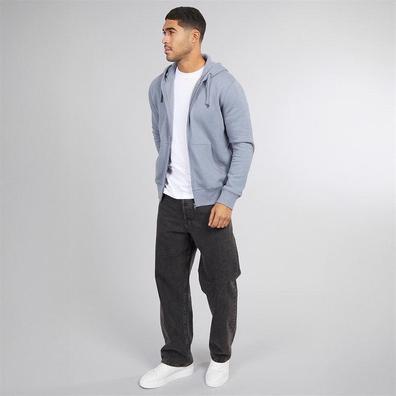 French Connection Mens FC Zip Hoodie Light Blue/Marine Lgt Blue/Marine - Image 4