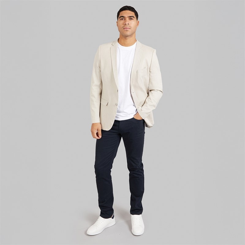 French Connection Mens Linen Blazer Stone - Image 4