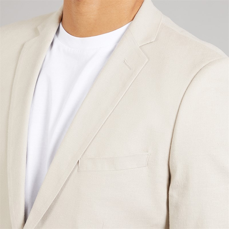 French Connection Mens Linen Blazer Stone - Image 5