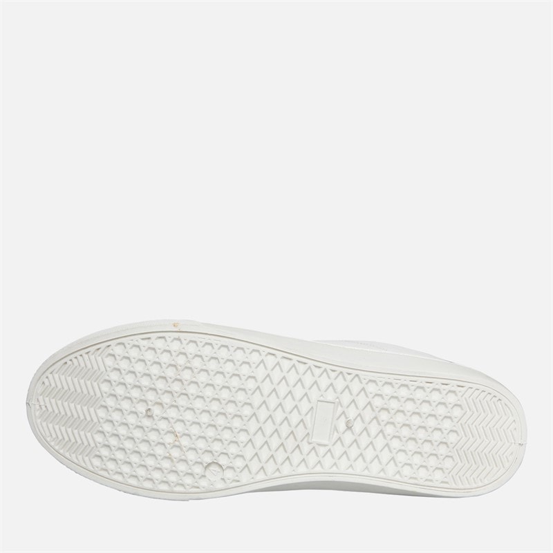 French Connection Boys Junior Contrast Heel Tennis Trainers White/Black/White Sole - Image 2