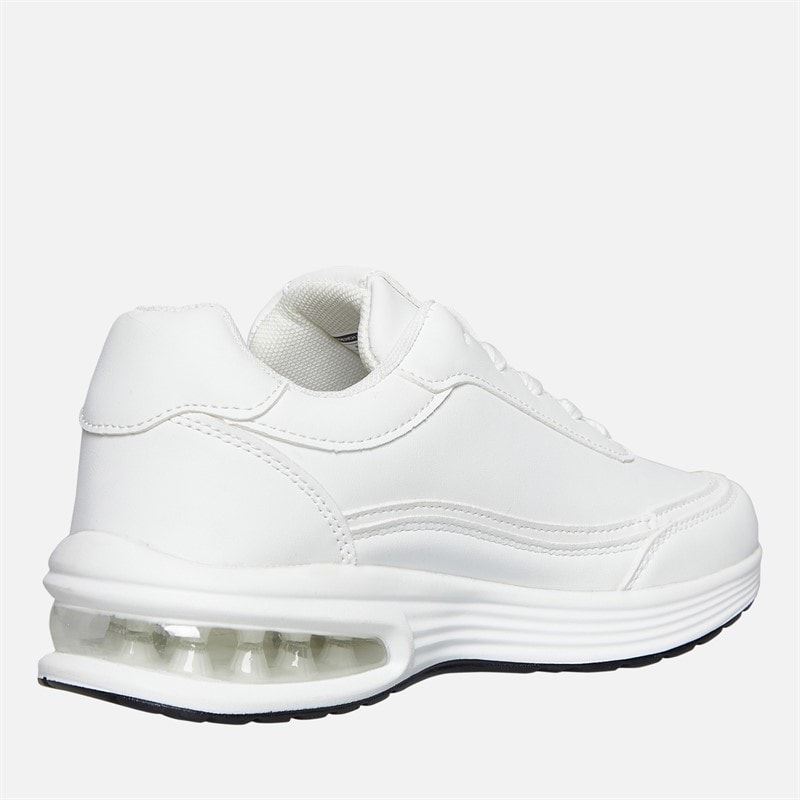 French Connection Junior Suede Block Trainers White (Black Sole) - Image 5