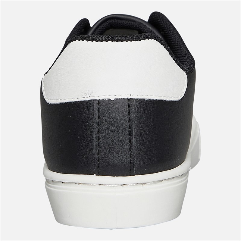 French Connection Boys Junior Contrast Heel Tennis Trainers Black/White/White Sole - Image 3