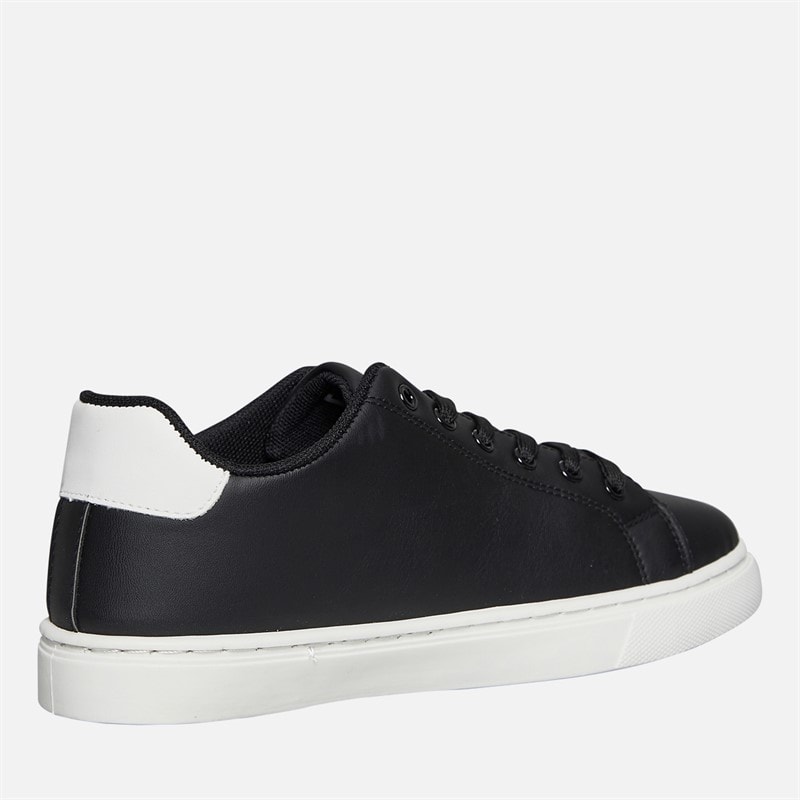 French Connection Boys Junior Contrast Heel Tennis Trainers Black/White/White Sole - Image 5