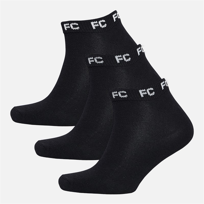 French Connection Mens FC Three Pack Trainer Socks Black/White - Image 1