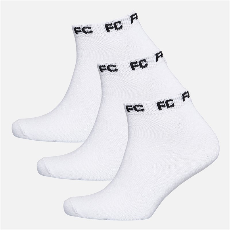 French Connection Mens FC Three Pack Trainer Socks White/Black - Image 1