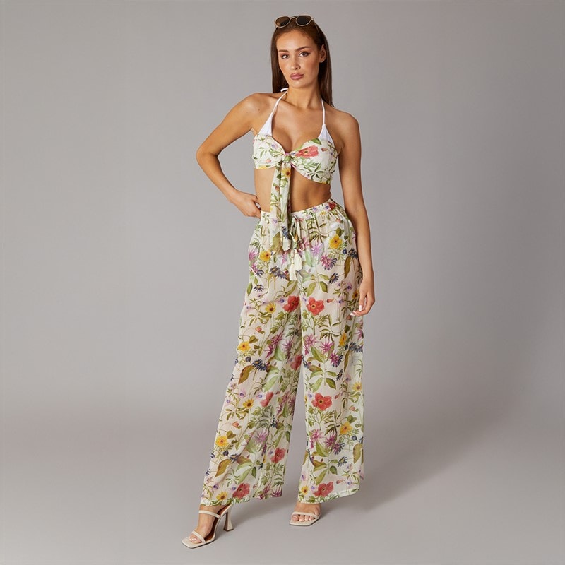 French Connection Womens Monica Silky Trousers Multi - Image 4