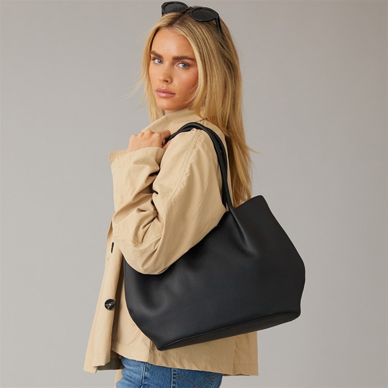 French Connection Womens FC Grainy Tote Bag Black - Image 2