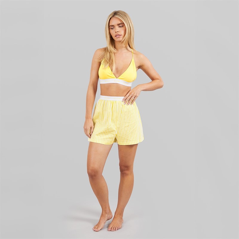 French Connection Womens FCUK Boxer Set Lemon/White/Lemon - Image 4