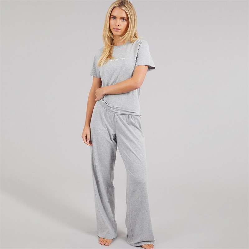 French Connection Womens Tired As Pyjama Set Grey Marl - Image 1