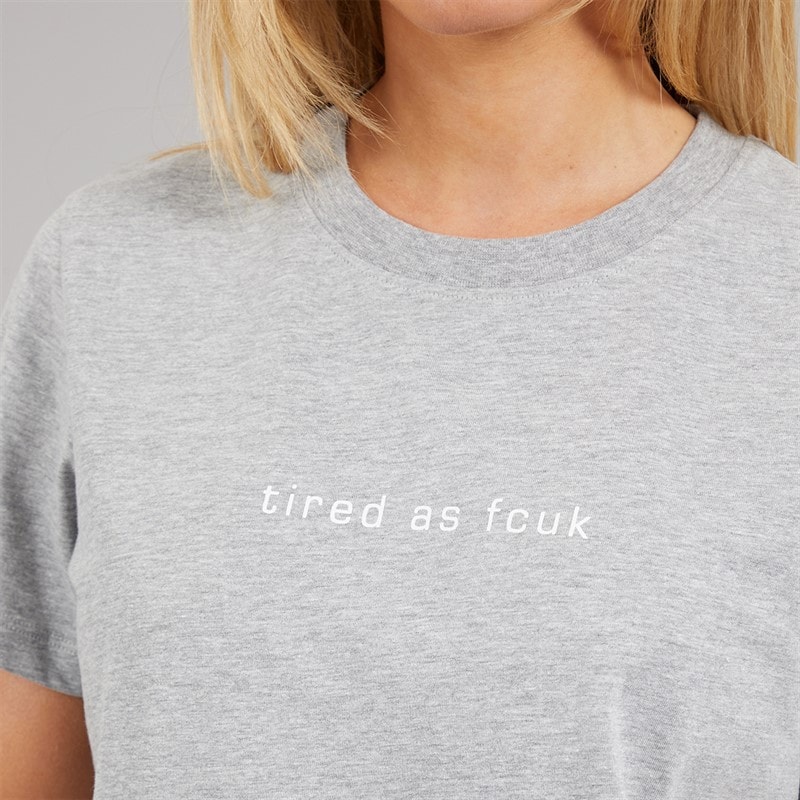 French Connection Womens Tired As Pyjama Set Grey Marl - Image 3
