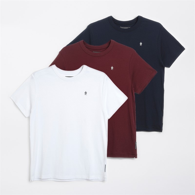 French Connection Boys Three Pack T-Shirts Multi 3 - Image 1