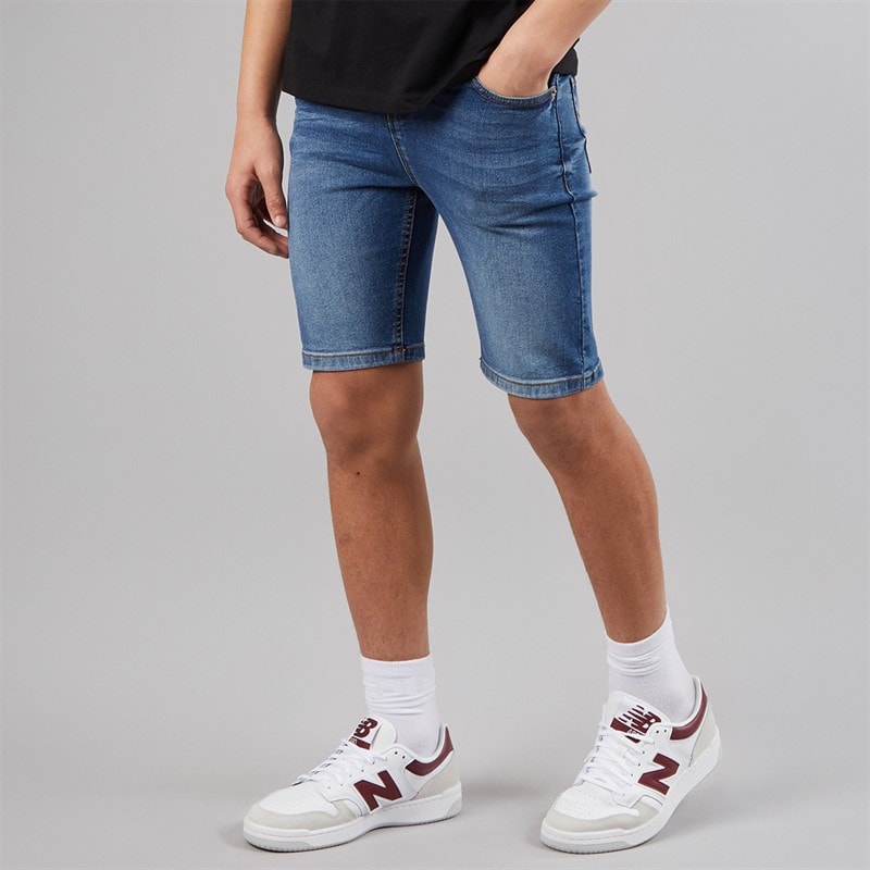 French Connection Boys Denim Shorts Mid Blue - Image 1