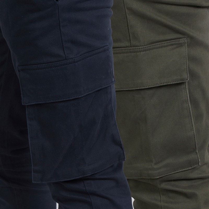French Connection Mens Two Pack Cargos Pants Marine/Khaki - Image 3
