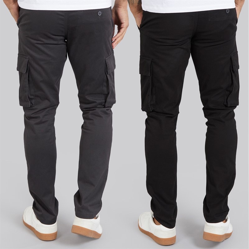 French Connection Mens Two Pack Cargos Pants Black/Charcoal - Image 2