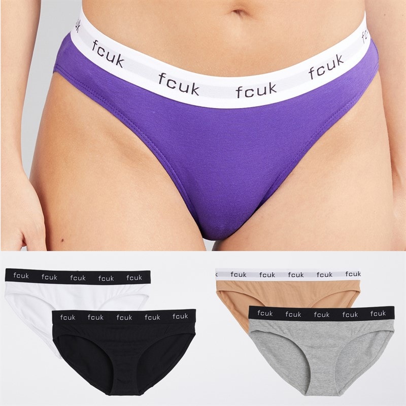 French Connection Womens FCUK Five Pack Briefs Multi 4 - Image 1