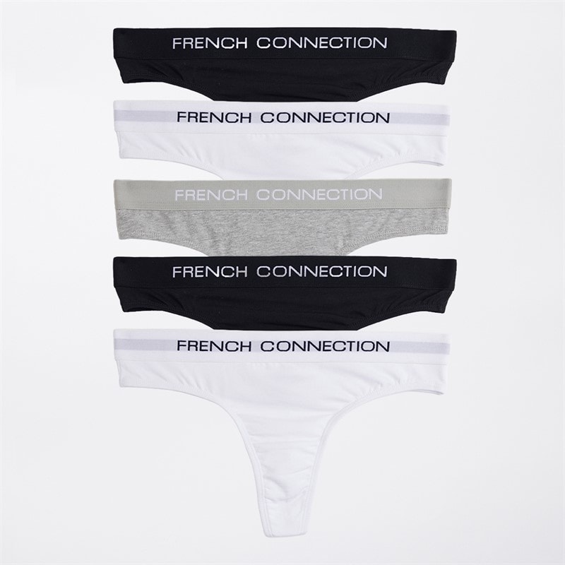 French Connection Womens Five Pack Thongs Multi 1 - Image 2