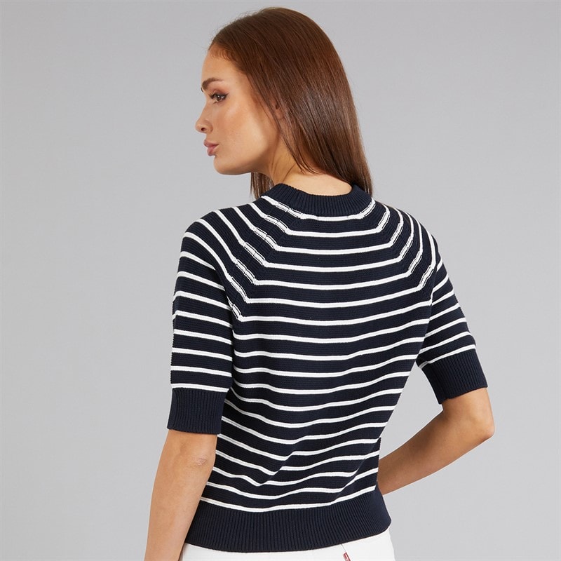 French Connection Womens Mozart Stripe Jumper Midnight/White - Image 2