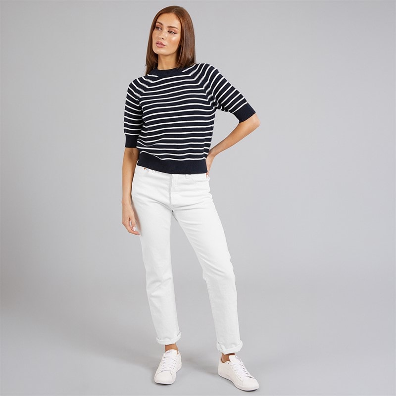French Connection Womens Mozart Stripe Jumper Midnight/White - Image 4