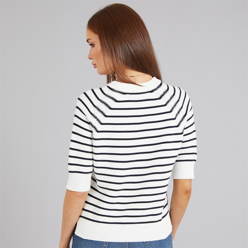 French Connection Womens Mozart Stripe Jumper White/Midnight - Image 2